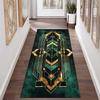 Золотой Круглый Ковер-Дорожка Арт Деко Ковер-Дорожка в Прихожую Геометрические Золотые Узоры Гламурный Зеленый Ковер для Прихожей Стильный Длинный Напольный Коврик