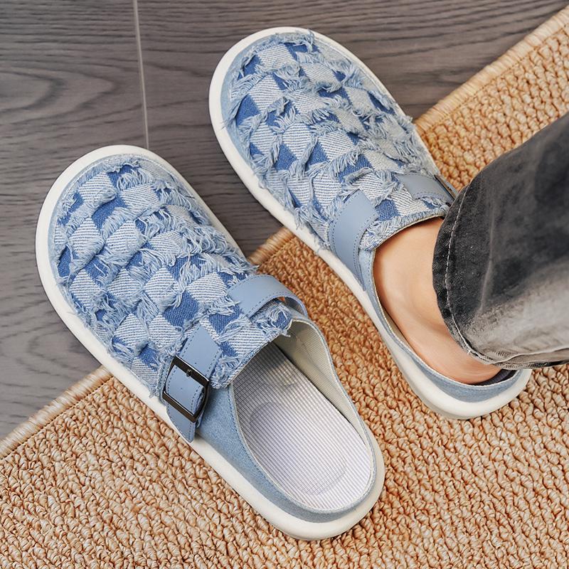 Мужские модные летние тапочки для отдыха, уличная дышащая обувь для ходьбы, домашняя легкая мягкая обувь с одним ремешком, новинка 2025