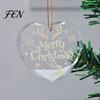 Festive Porch Hanging Ornaments Heart Shaped Christmas Ornaments, Crystal Santa Winter Scene Ornament, Transparent Clear Style Pendants Xmas