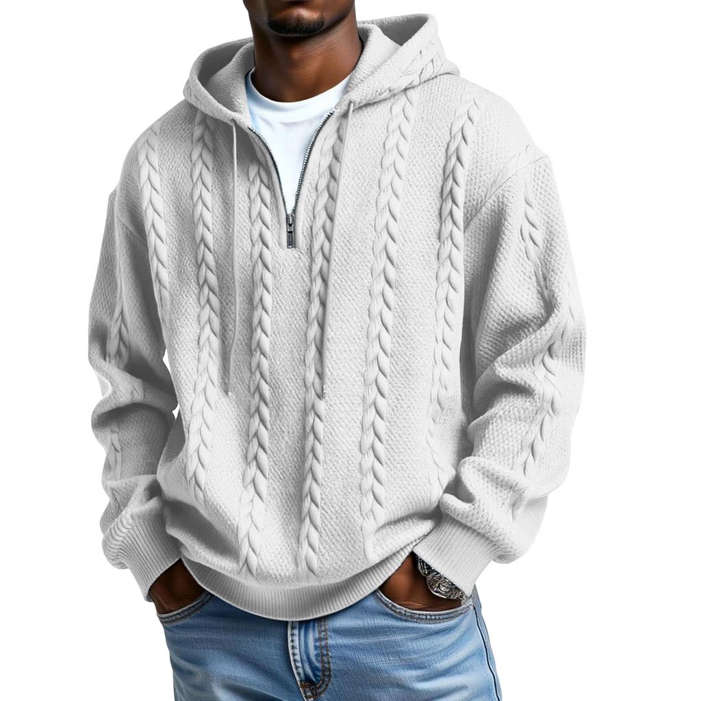 Men's Long Sleeves Leisure Sports Half Zipper Hooded Hood Hoodie