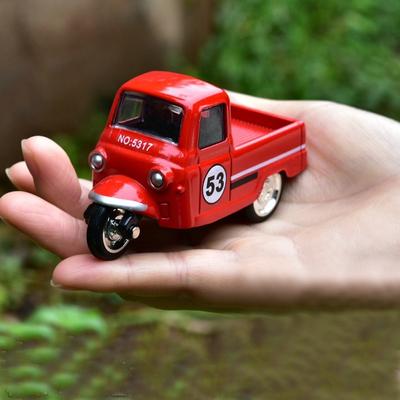Новая машинка из сплава с инерционным механизмом Ретро стиль 1:43 трехколесная модель транспортного средства Мультяшный дизайн Дверь может открываться Дорожные игрушки