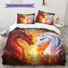 Dragon and unicorn  Pattern Bedding Quilt Set Quilt Cover Pillowcase Home Decoration  Gift (1 * duvet cover + 2 * pillowcase, without core)
