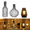 Retro Table Lamp Geometric Wire Industrial LED Light Bulb Bedside Desk Light