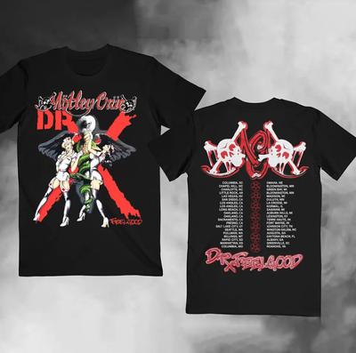 Motley Crue Доктор. Футболка Feelgood 80s Rock Tour – Винтажная футболка группы с двусторонним принтом, мужская