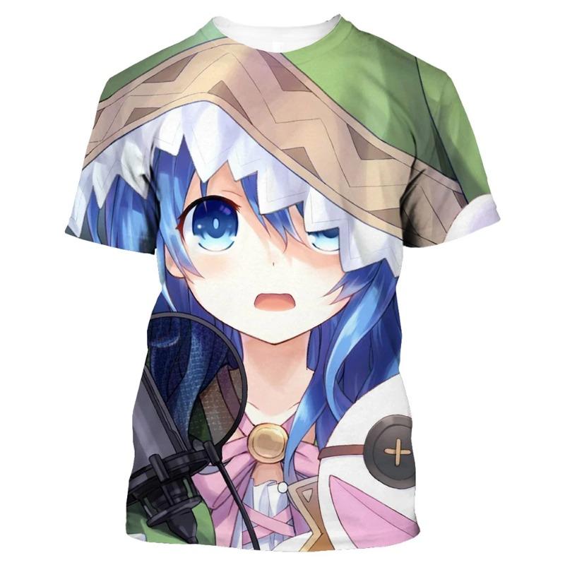 Летняя мода 3d аниме мужская женская футболка Date A Live повседневная унисекс короткий рукав удобный топ большой размер 100-6XL
