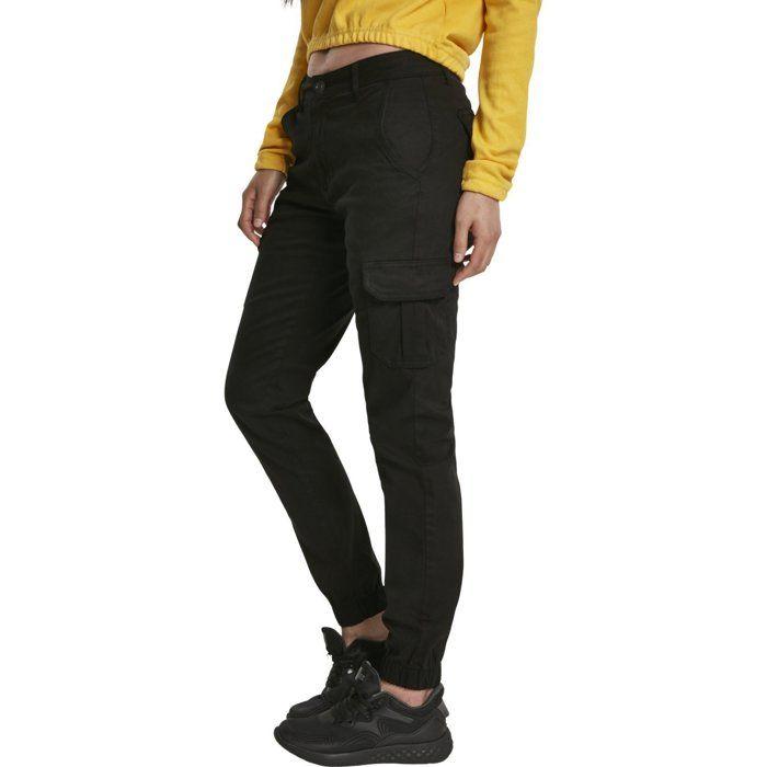Pantalon femme - Urban Classic - Cargo - Taille haute - Noir - Poches cargo