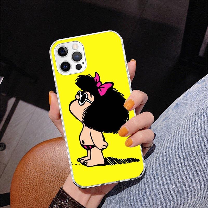 Cartoon Cute Mafalda Phone Case For iPhone 13 12 Mini 11 Pro Max XS XR X SE 7 8 Plus 5S 5 6S 6 Gift Print Cover Fundas