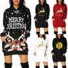 Women's Fashion Christmas Hip Pocket Print Hoodie Fashion Dress