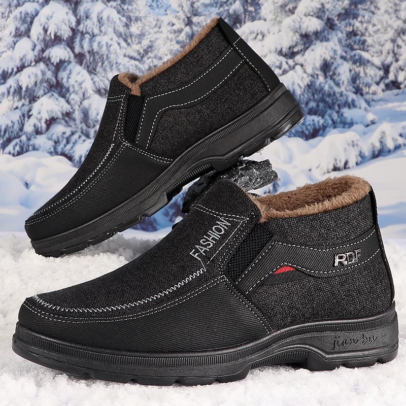 Men's Snow Boots for Warm and Comfortable Non-Slip Ankle Boots for Outdoor Hiking and Trekking - Plush-Lined Winter Shoes
