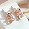 Женские серьги Kinel Cute Cat из розового золота