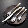 Mirror Finish Gold Plated Stainless Steel Flatware Set - Copper Silverware Rose Gold Cutlery