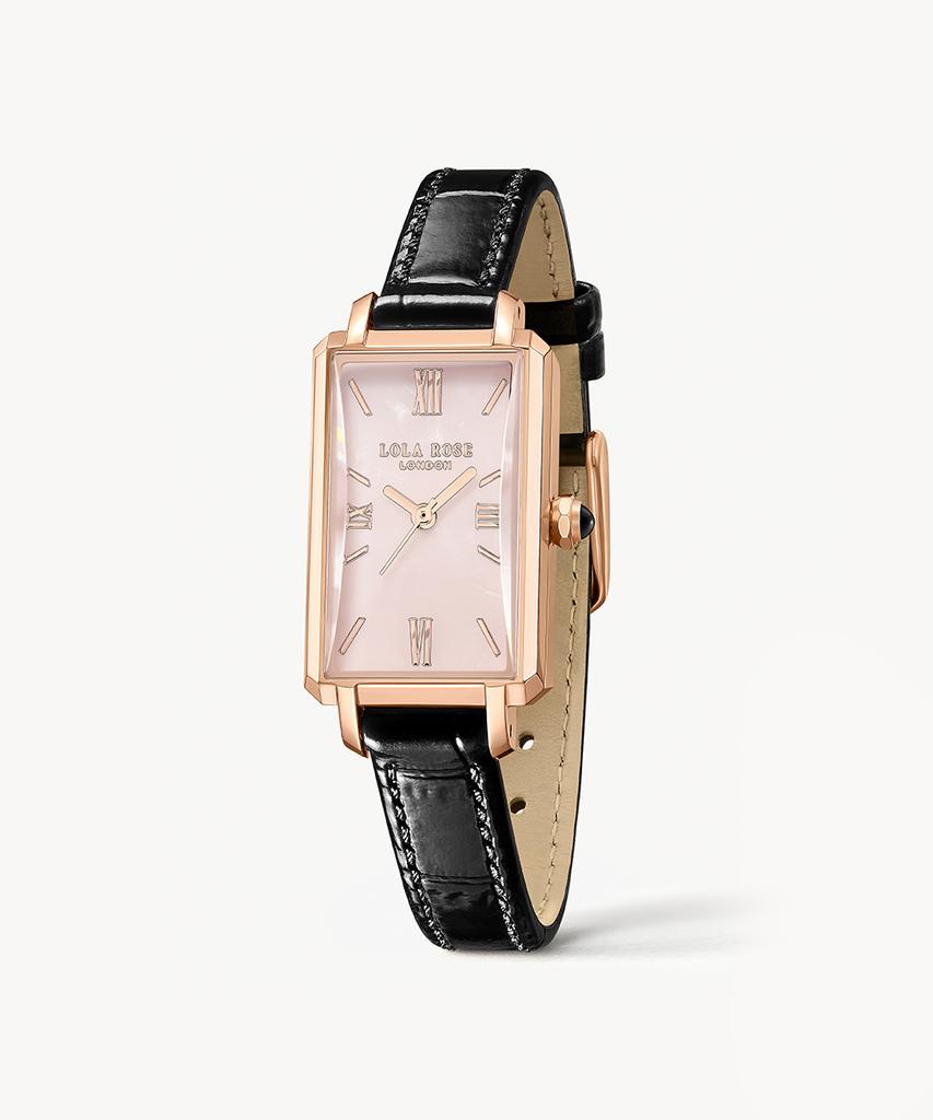 Lollalojeu Ms. Lola Pink Acetate Leather Watch Milanese Strap Gift Set