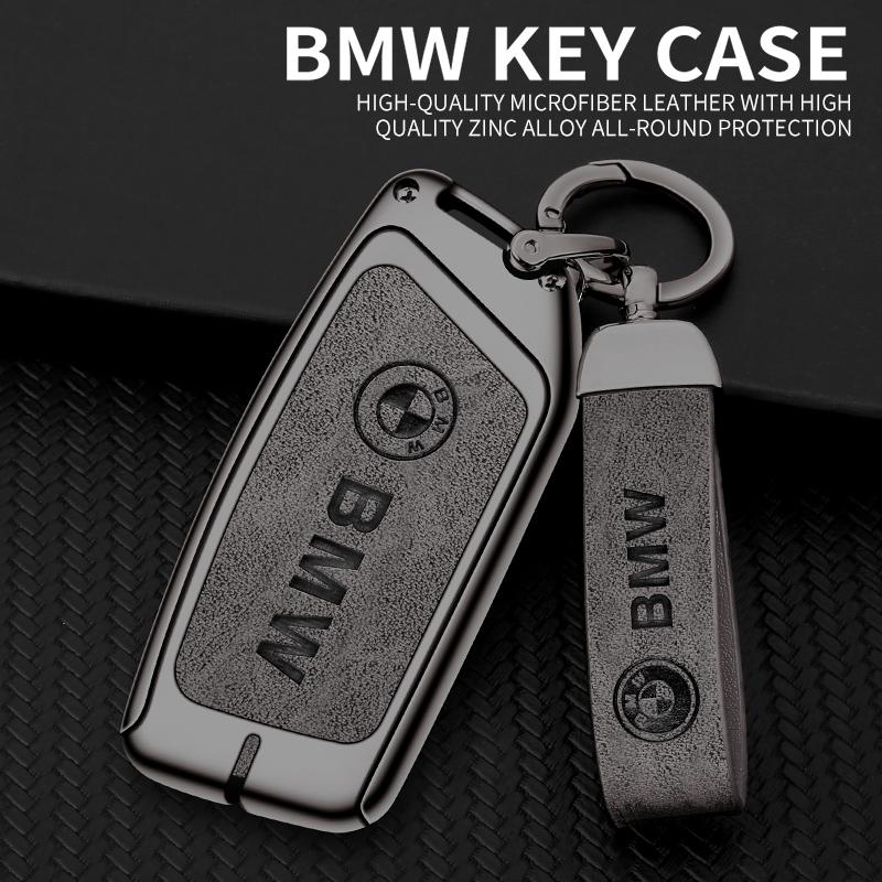 Zinc Alloy Leather Car Remote Key Cover Case Protector Shell Fob For 2023 BMW Energy Ix XM I7 X7 7 Series Keychain Accessories FD38