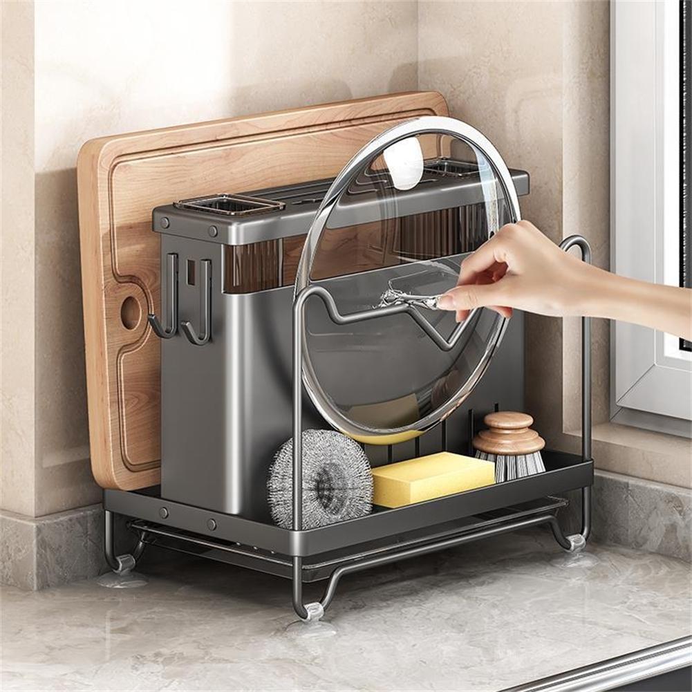 1 шт. Сушилка для посуды 27x18x23,7 см Держатель для хранения кухонной утвари Держатель для хранения разделочной доски и столовых приборов Для кухонной столешницы