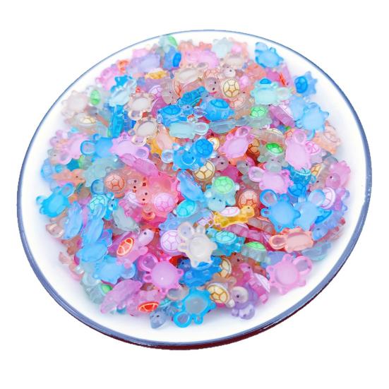 Yousheng 50Pcs Mini Resin Animals Turtles Figurines Waterproof Realistic Resin Statues with Luminous Effects Nail Decorations