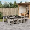 VidaXL 11pcs Garden Dining Set with Grey Cushions Poly Rattan 3277882