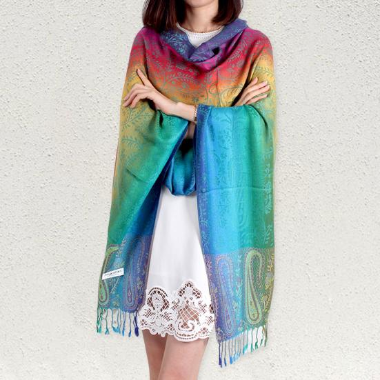 Fashion Scarf Jacquard Women Wrap Shawl Tassels Scarves Versatile Shawl with Tassel Edge Birthdays Gift for Girlfriend Yourself