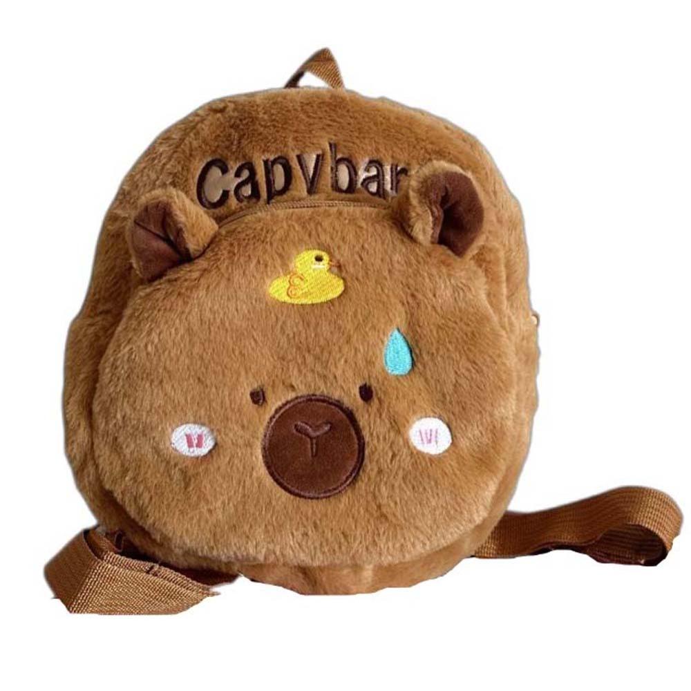 Вышитый Плюшевый Рюкзак Капибара PP Хлопок Большая Вместимость Школьная Сумка Мальчики
