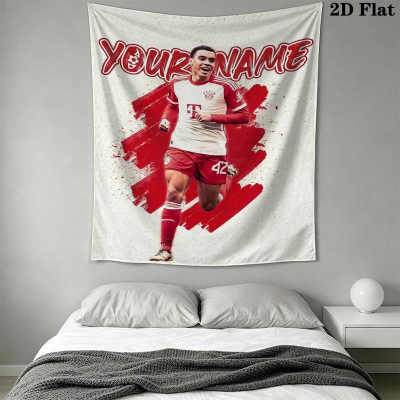 Custom Name Jamal Musiala Wall Tapestry Aesthetic Wall Hanging Printed Fabric Blanket Decorative Tapestries for Bedroom Living Room Home Decor
