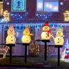 LED Snowman Solar Garden Light Outdoor Waterproof Ground Stake Lamp Solar Powered Pathway Lights for Christmas Lawn Yard Patio Holiday Decor