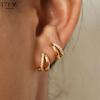 17KM Fashion Gold Color Zircon Hoop Earrings for Women Boho Geometric Statement Earrings Jewelry Gifts 2025