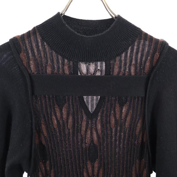 PUBLIC TOKYO Комбинезон с ручками Длинный рукав Вязаное платье из шерстяной смеси Женский Б/у