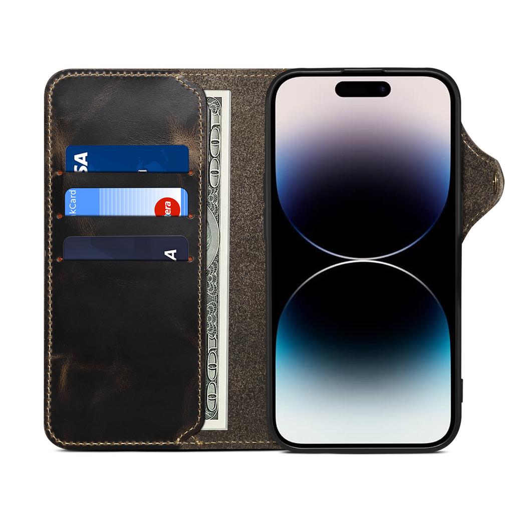 Denior Подходит для iPhone17Pro Чехол-кошелек для мобильного телефона Apple 16Plus Кожаный кошелек Чехол для мобильного телефона