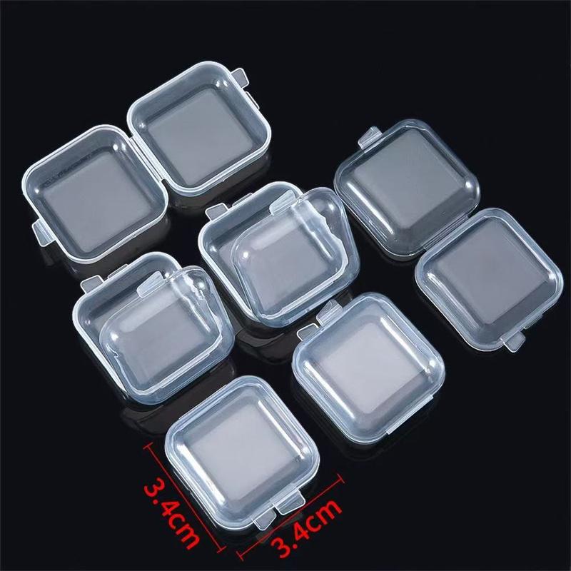 10/20/50/100 ШТ. Шкатулка для хранения украшений Портативная мини-пластиковая коробка-контейнер для хранения Упаковка для сережек, колец, беруш Кейс для хранения