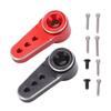 RC Metal Servo Horn Arm 15T RC Steering Arm for AXIAL SCX24 124 RC Car Red Black Set