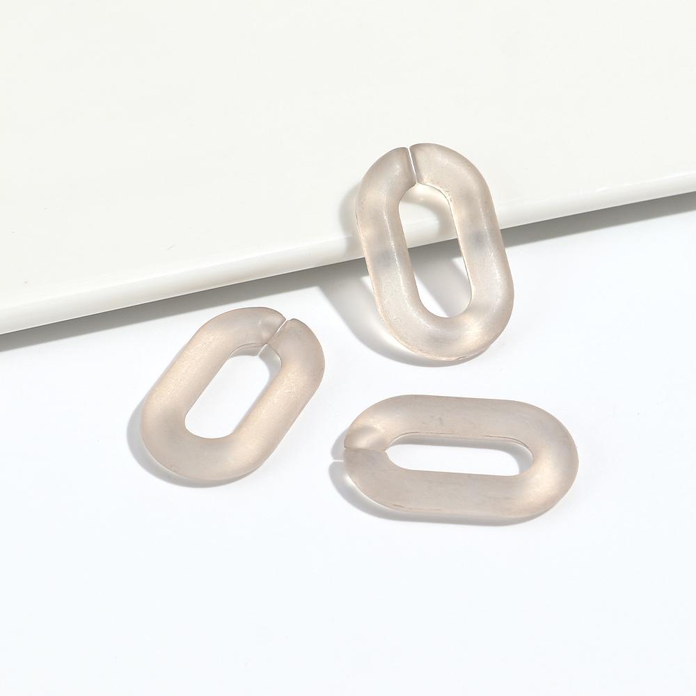 20pcs Frosted Acrylic Oval Link Chain Connector Beads for Jewelry DIY Bracelet Necklace Phone Chain Accessories