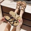 Fashion set toe beach cool slippers platform slippers wear high-end non-slip shoes children 2025 summer and autumn new