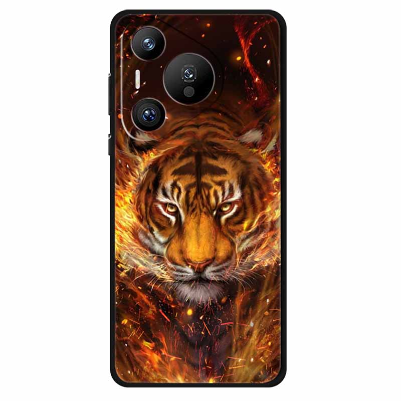 Чехол для Huawei Pura 70 Ultra Pro Силиконовый с рисунком животных ТПУ Мягкая задняя крышка телефона Для Pura70 Pro+ Чехол с львом Ударопрочный Чехол Pura70