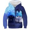 Модная толстовка с котом для девочек-подростков и мальчиков, толстовка с 3D принтом, детская толстовка, свободный пуловер, осенняя детская одежда, уличная одежда