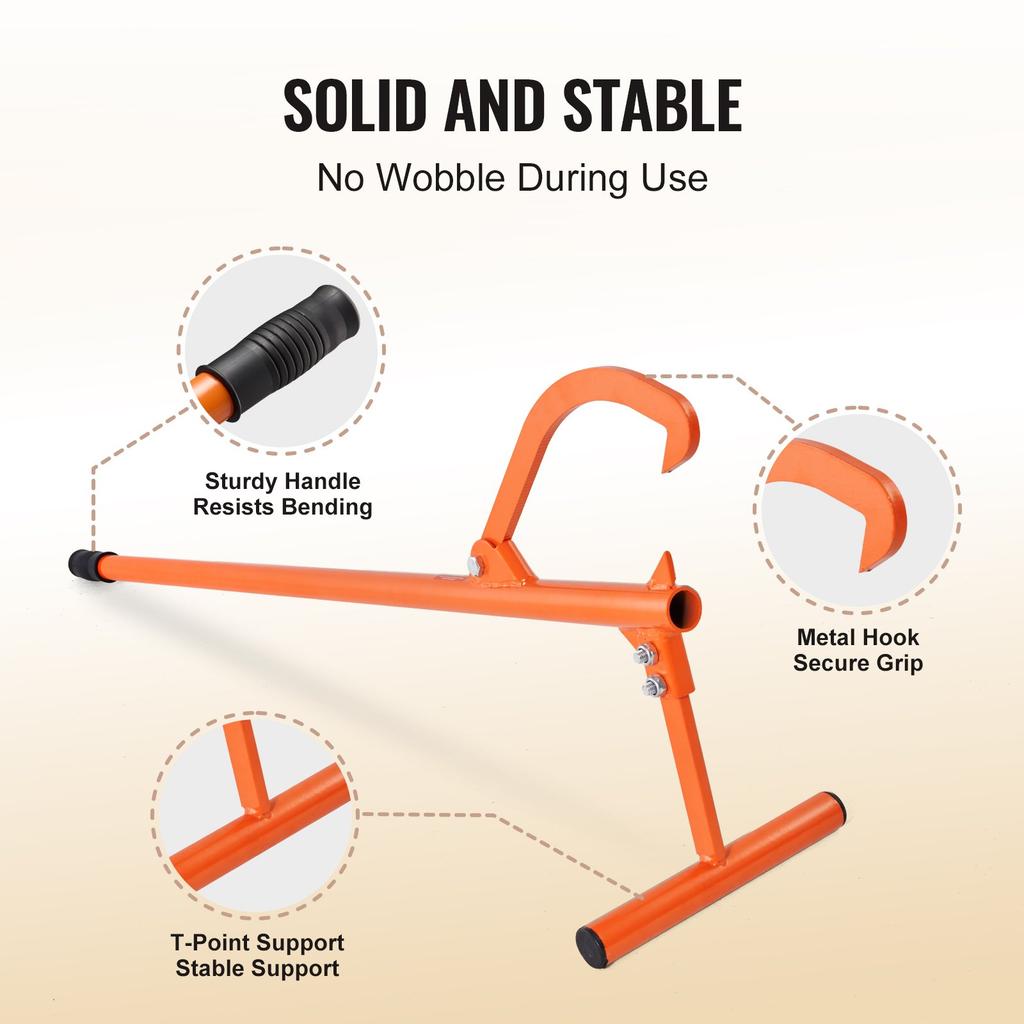 VEVOR Timberjack, 48 in, Heavy Duty Log Lifter with Metal Handle, Log Roller with Adjustable Cant Hook
