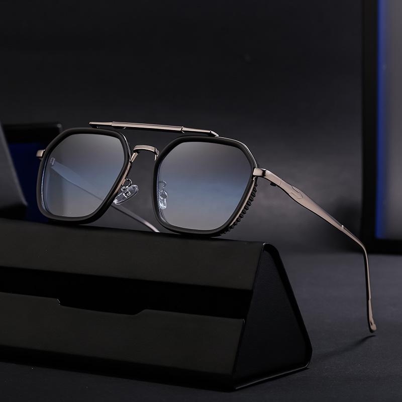 JYL TS Men's Punk Double-Bridge - Metal Square Retro Fashion Sunglasses HJ-98192