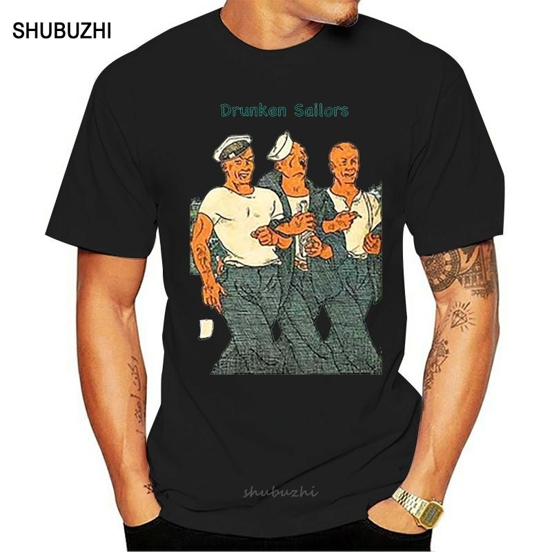 Drunken Sailor Sailors Drunk Mens Retro Vintage Tshirt Tee Nautical men cotton tshirt summer brand teeshirt euro size