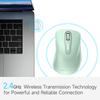 memzuoix Ergonomic Wireless 1400 5 Battery USB Receiver Compatible with Light Green Mouse, 2.4G Optical, DPI, Buttons, Operated, Included, Cordless,