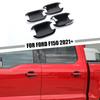 4x Black Door Handle Bowl Panel Decoration Cover Trim Bezels For Ford F150 +