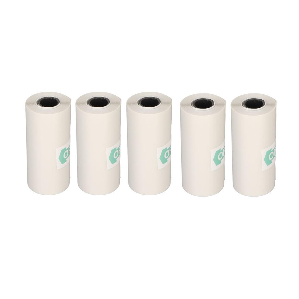 5 Rolls Adhesive Thermal Paper 2.2in Long 1in Wide Printing Transparent Thermal Sticker Paper for Photo Document Webpage