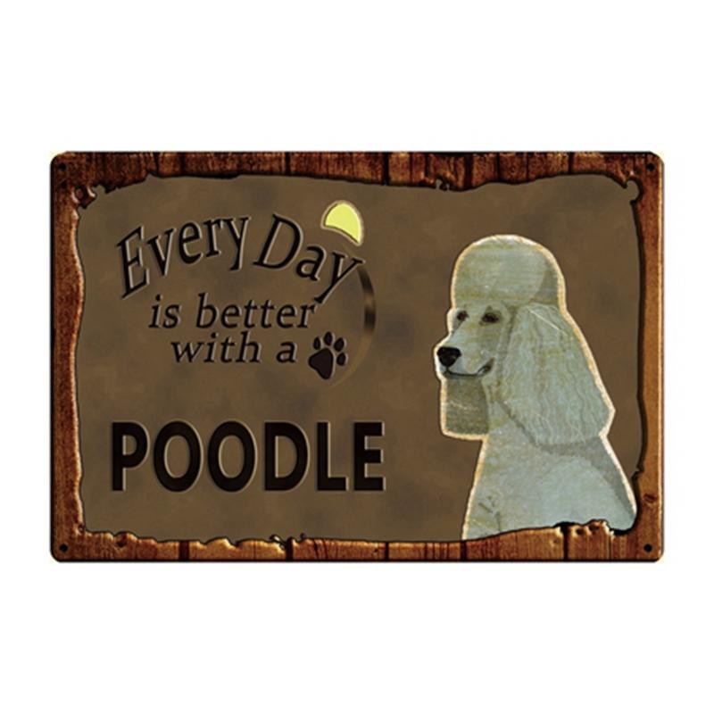 Pets Dog Metal Tin Sign Plaque Chihuahua Pug Metal Plate Home Garden Decor Bar Pub Cafe Wall Art Iron Painting CM sign