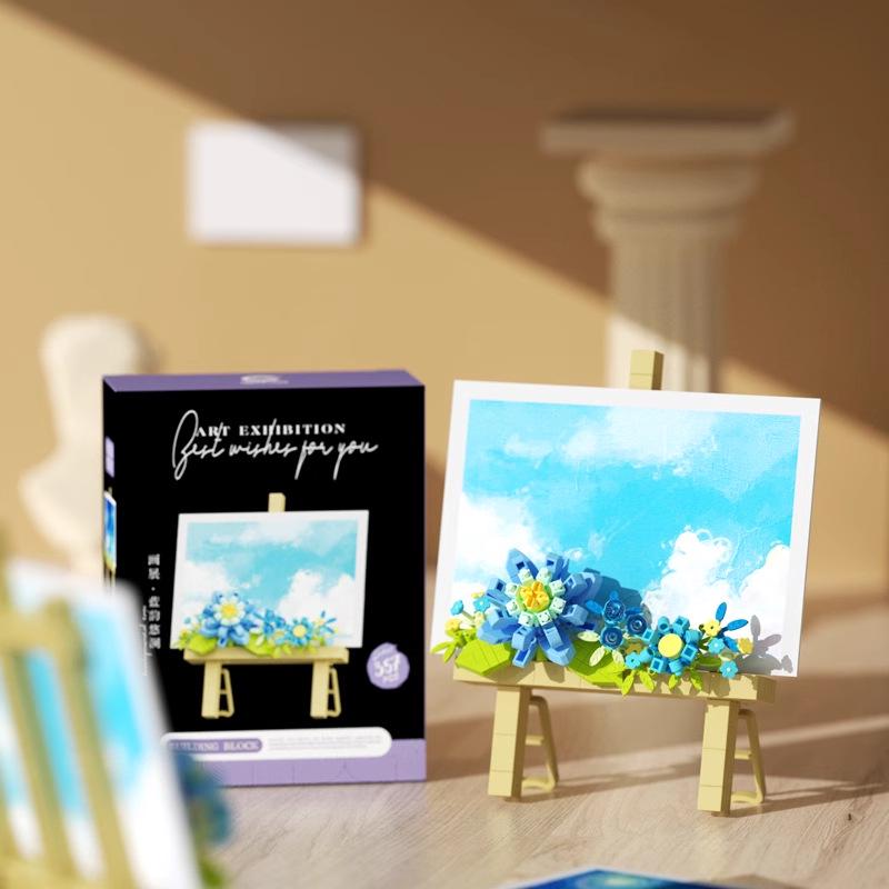 Cross-Border Lego Immortal Flower Basket Building Block Set - Rose Bonsai & Children's Assembly Toy for Teacher's Day Gift