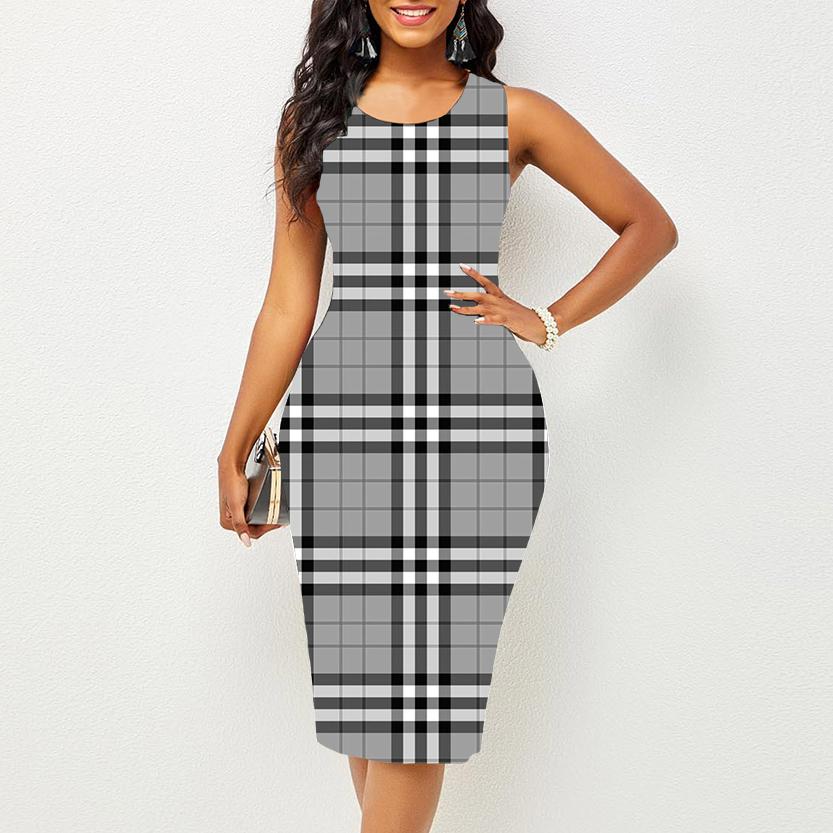 Женское платье Sling Summer Красочные платья с большим квадратным принтом облегающие без рукавов Slim Fit Сексуальная модная верхняя одежда