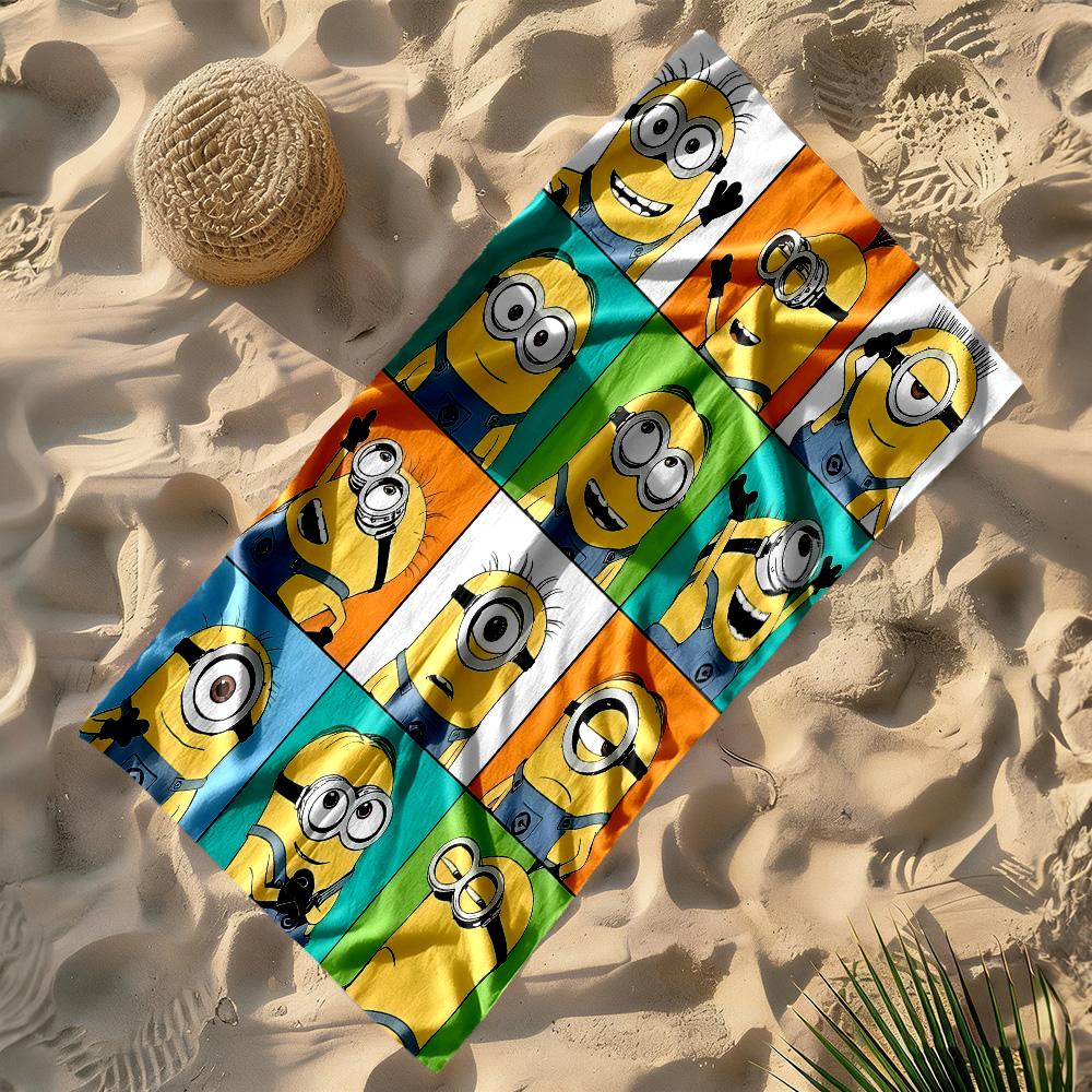 Minions soft beach towel lightweight Seaside vacation Vibrant Pattern Best for Christmas