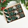 Flocked Christmas Ball Ornament Plastic Christmas Decorations Creative Xmas Tree Hanging Pendant