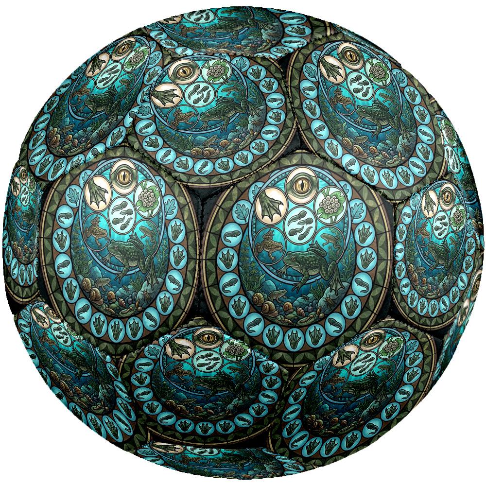 Frog Life Cycle Art Round Football Size 5 Adult Ball Suitable for Training Matches and Outdoor Team.
