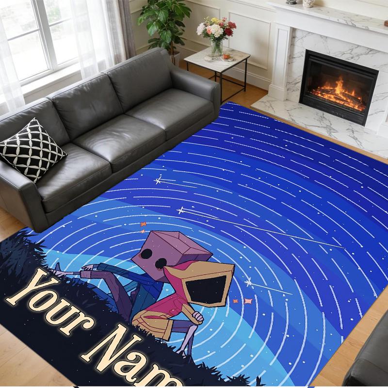 Crystal Velvet Rug Custom Name Text, Soft Non Slip Floor Mat Home DecorLittle Nightmares Six Mono
