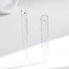Long Tassel Drop Earrings Real 925 Sterling Silver Fashion Link Chain Dangle Earrings for Women Fine Jewelry Accessories