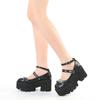 Lolita Shoes Mary Jane Round Toe Chunky Heels Platform Pumps for Women with Chain Plus Size Casual Footwear Comfortable