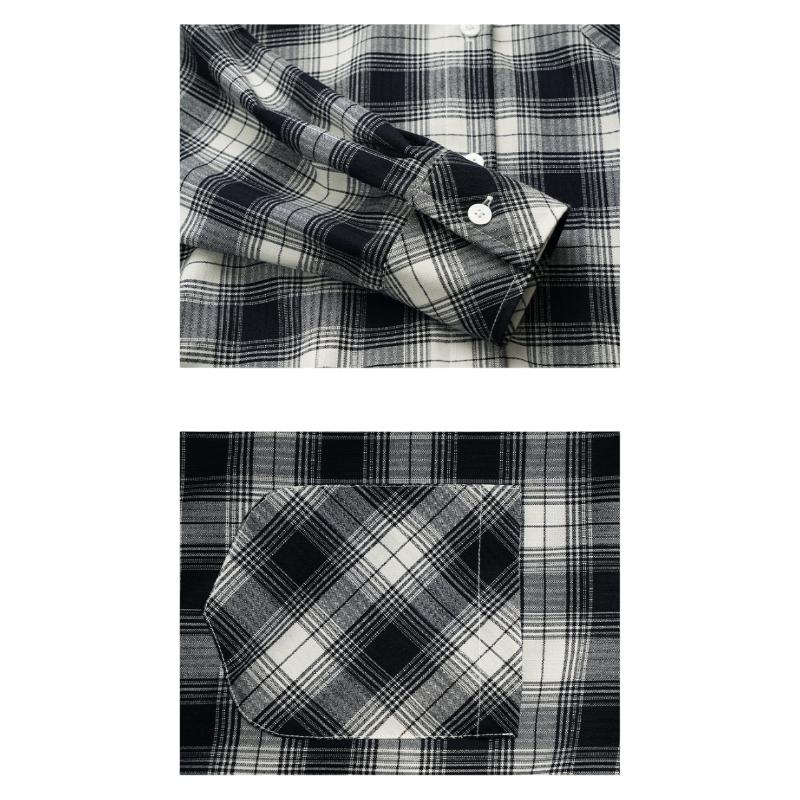 Olrain Eurier Women's Plaid Shirt Autumn Vintage Versatile Long Sleeve Jacket