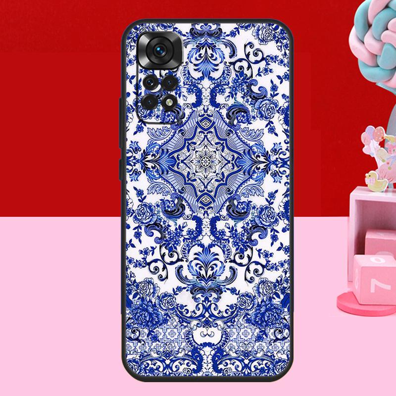 Сине-белый фарфоровый чехол для Xiaomi Redmi Note 14 13 12 11 10 15 Pro Plus Redmi 15 C 10C 12C 13C 14C Мягкая крышка